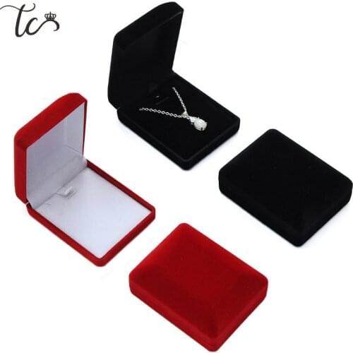 Velvet Pendant Box Necklace Box Earrings Organizer Jewelry Packaging Container Boxes for Packaging Trinket Box