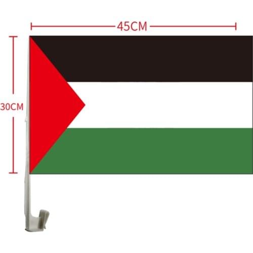 Free shipping NEW 30x45cm Palestine car flag 12x18inch Palestinian window flag bearer standard-bearer waving flags