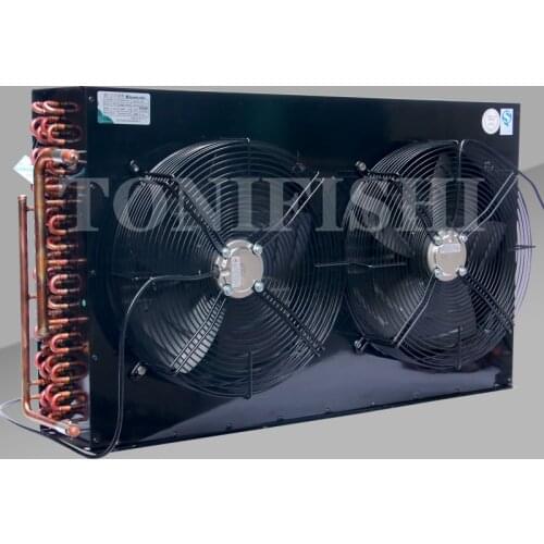 Big 5PH double tuyere radiator 42/50 square copper tube aluminum fin seafood fishing pond cold storage unit cold