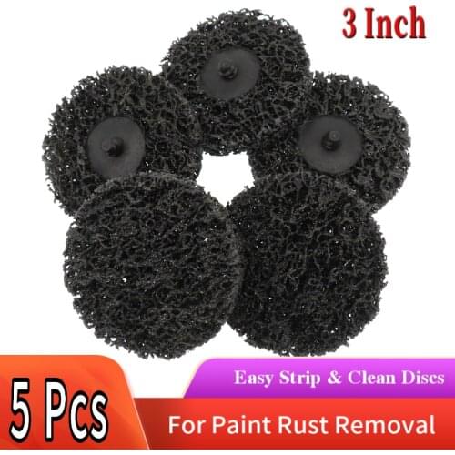 5PCS 3" 75mm Quick Change Roloc Easy Strip & Clean Discs Black for Paint Rust Removal Auto Surface Prep
