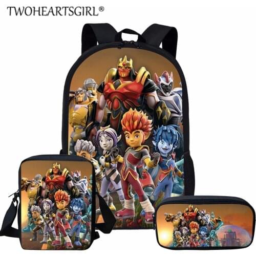 Twoheartsgirl Kid School Bags Boys Game Gormiti Schoolbags Primary Student Large Capacity Backpack Sets Girls Boys Satchel