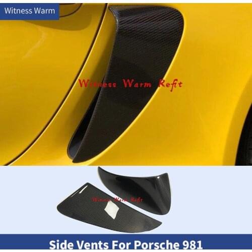For Porsche 981 Cayman Boxster Carbon Fiber FRP Car Door Side Fender Vents Trims Frame Decoration Cover 2013 2014 2015