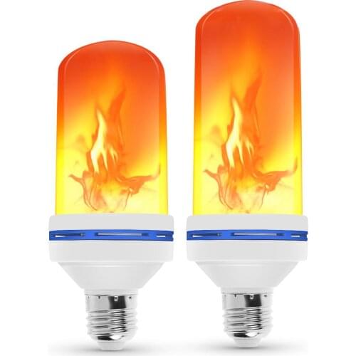 E27 LED Flame Lamp 4 Modes Yellow Flame Effect Light Bulb 85-265V Flickering Emulation Fire Light With Gravity Sensor Decor Lamp