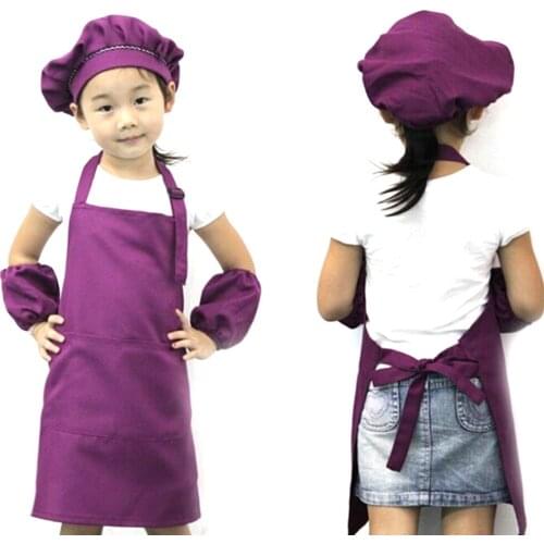 Cooking Apron Plain Kids Cooking Craft Bib Kitchen Art Children Cute Baking