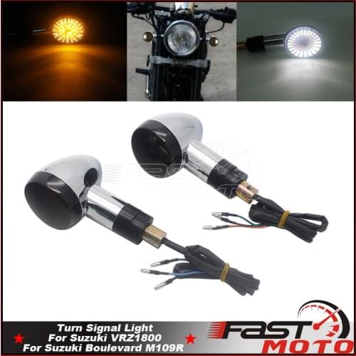 For Suzuki Boulevard M109R VRZ1800 2'' Front Turn Signal Light Amber White LED Indicator Lamp Motorcycle Daytime Running Lights