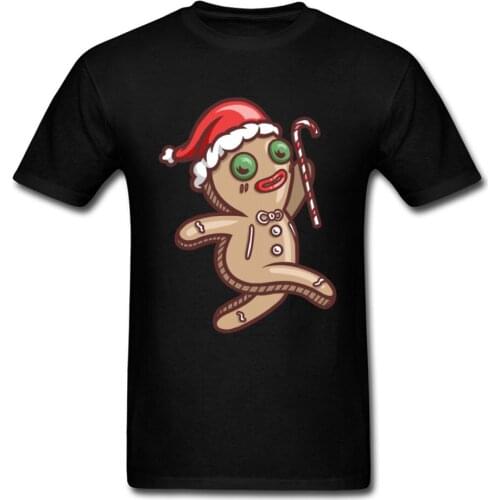 Gingerbread Man T-shirt Funny Christmas Santa Claus Printing Tops Tees Crew Neck Cotton Short Sleeve T Shirts Men Summer TShirt