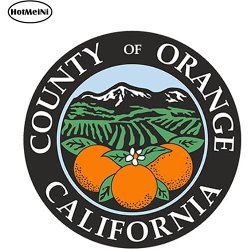 HotMeiNi 13cm X 13cm Car Styling Car Sticker STICKER Orange County Seal California Bumper Decal Waterproof Accessories