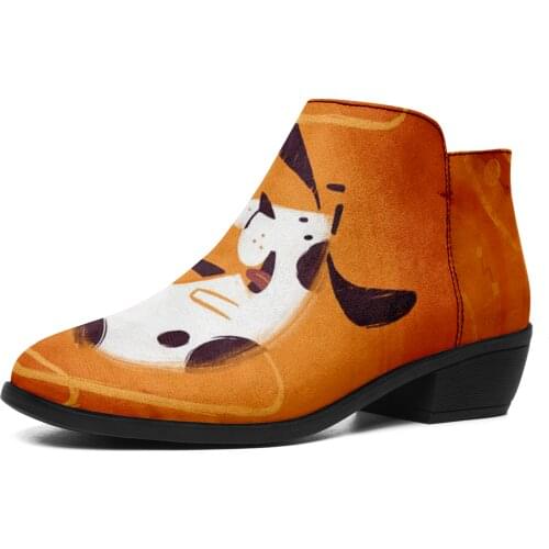 Personal Design Drop Shipping Print On Demand Fashion Shoes Zipper Print Womens Boots Shoes For Women 2021