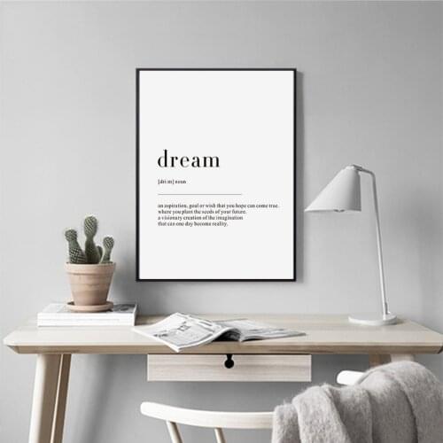 Minimalist Dream Life Definition Quotes Canvas Paintings Posters Prints Wall Art Picture Living Room Home Decoration