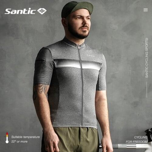 Santic Men MTB Short Sleeve Breathable Quick Dry Cycling Shirt Short Jersey Sleeve Bicycle Clothes Pro Bike Jersey