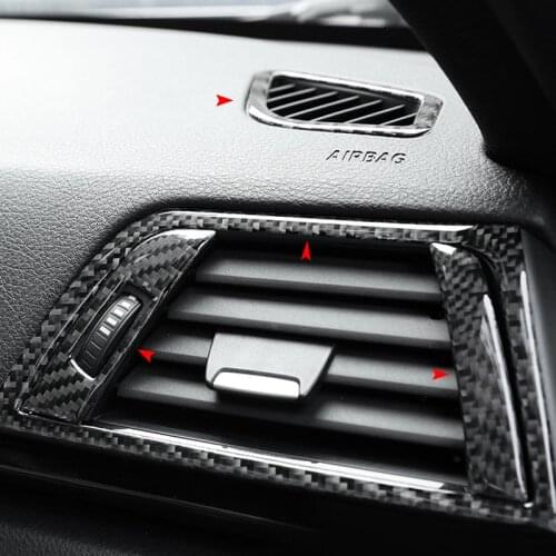 Carbon Fiber Car Interior Air Condition Outlet Vent Cover Sticker Cover Trim For BMW 3 4 Series F30 F32 2013 - 2016 2017 2018