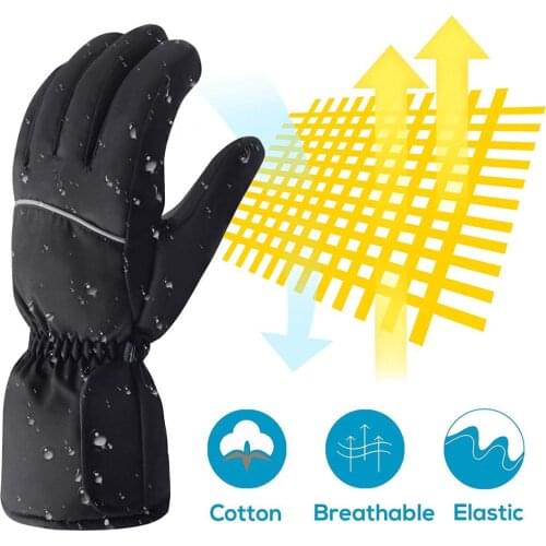 Electric Heated Gloves with battery box full finger Glove for Skiing Hiking Climbing Driving