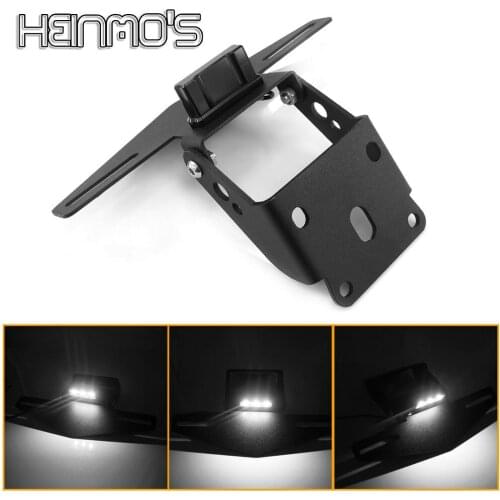 Motorcyle Adjustable License Number Plate Frame Holder Bracket With LED Light For KTM Duke 125 200 390 2017 2018 2019 RC390 2020