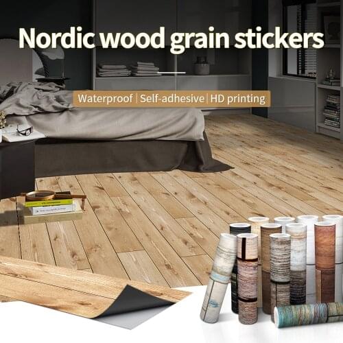 3M Waterproof Wood Vinyl Wallpaper Roll Self-adhesive Bedroom Kitchen Cabinet Furniture Decor Wall Sticker PVC Wood Grain Film
