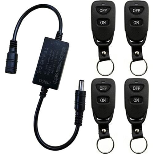 433mhz LED Light strip Mini Remote Switch 3A DC 5V 12V 24V Desk Table Reading Lamp RF Wireless Remote Control Switch