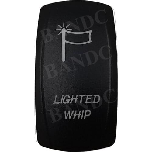 Cover Cap Only! LIGHTED WHIP Laser Etched Rocker Switch Backlit Cover Cap for Marine Boat Auto Vehicle Switch,Car Accessories