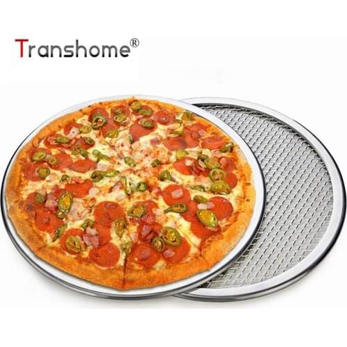 Transhome Pizza Pan Nonstick Aluminum Metal Net Pizza Stone Bakeware Pizza Baking Pan Baking Pastry Tools Kitchen Baking Tray