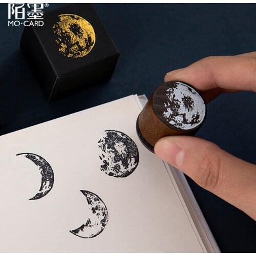 Vintage Moon Series Wood Stamp DIY craft Wooden Rubber Stamps for Scrapbooking Stationery Scrapbooking Standard Stamp