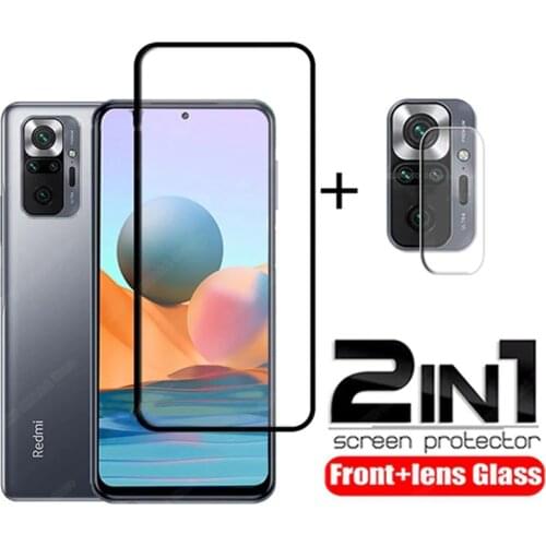 2in1 Glass For Redmi Note 10 Pro Tempered Glass Screen Protector for Redmi note 10pro max note 9 9T 10 Pro Protective Glass Film