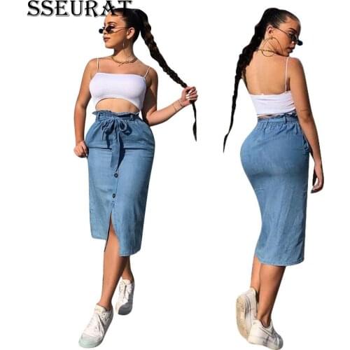 SSEURAT 2021 Office Lady OL Work Skirts Fashion High Waist Sexy Summer Skinny Skirts Women bandage Casual Skirts