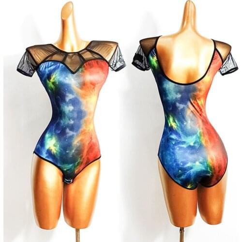 Latin Dance Dress Bodysuit Women Colorful Latin Tops Sexy Ballroom Dance Clothes Samba Salsa Costume Flamenco Shirt VDB2329