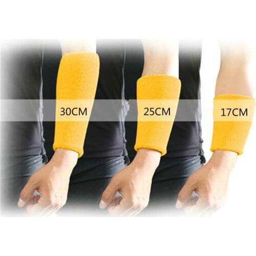 1Pair Compression Arm Sleeve Sweatband Wrist Arm Warmers Cover Non-Slip Athletic Cotton Terry Cloth Forearm Protective Sleeves