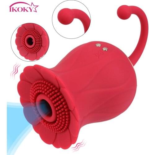 10 Frequency Oral Licking Vagina Sucking Vibrator Sex Toys For Women Nipple Sucker Rose Shape Clitoris Stimulator