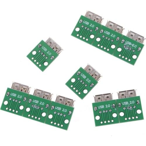 10pcs/lot Type A Female USB To DIP 2.54MM PCB Board Adapter Converter Module For Arduino Wholesale