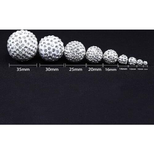 50pcs/lot Rhinestones Crystal Beads Disco Ball Bracelet Connector Accessories for Wholesale Handmade Craft Jewelry Making DIY