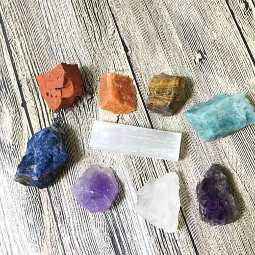 Whoelsale 9 Pcs Irregular Shape Many Colors Quartz Stone Pendant for Gift Gypsum Fashion Jewelry