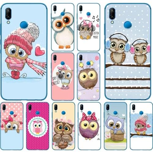 95DD Cute Owl Hearts Lover Christmas Soft Silicone Cover for Huawei P9 P10 P20 P30 Lite mate 10 20 PRO lite p smart 2019 case