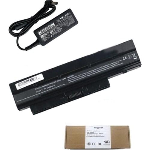 4400mAh Laptop Battery + 19V 1.58A AC Charger for Toshiba Dynabook N200 N300 N500 Mini NB500 NB505 NB520 NB525 Satellite T200