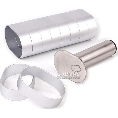 Oval shape aluminium pineapple cake mold with stainless steel manual press fondant biscuit molds DIY bakery accessories