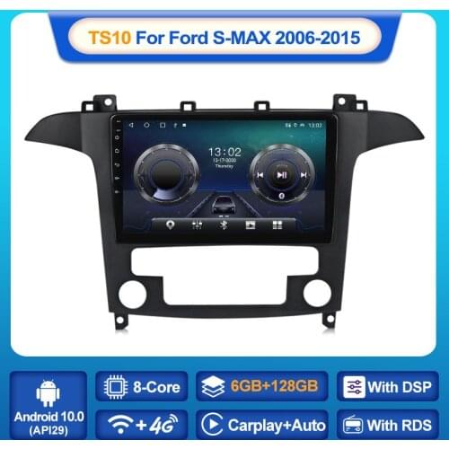 Android 10 6+128G 2Din Car Radio Multimedia Video Player Auto Stereo for Ford S-Max Ford S Max 2006 - 2015 Built-in Carplay AUTO