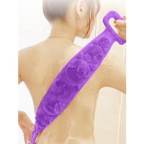 Double Side Bath Bath Fiber Silikon Massage Soft Shower Fiber Long Life Ready Bathing Pouch