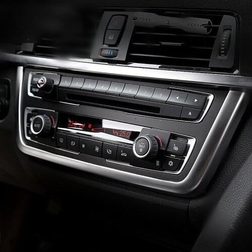 Chrome Styling Middle Console CD Panel Decoration Frame Trim Strip For BMW 3/4 series F30 F32 F34 2013-16 Interior Accessories