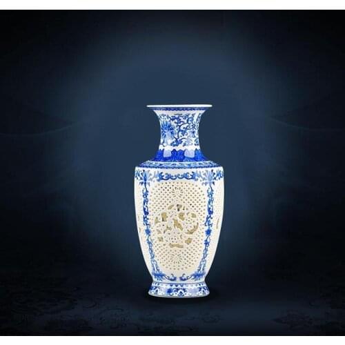 Jingdezhen Celadon Ceramic Vase Traditaional Wedding Gifts Home Handicraft Table hallway decorations
