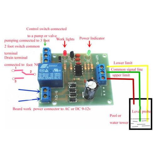 AC/DC 9-12V Liquid Level Controller Sensor Module Water Level Detection Sensor