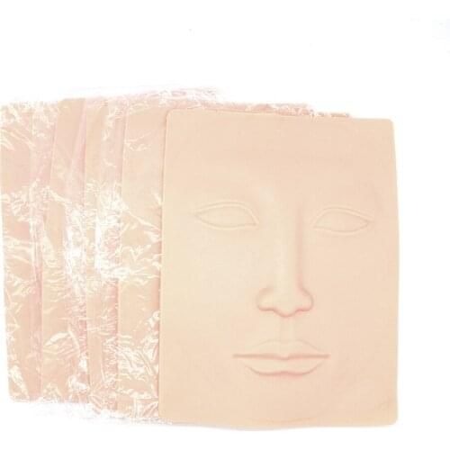 KZBOY 10PCS New 3D Facial Permanent Makeup Silicone Lip Eyebrow Latex Skin Face Practice SKin for Training