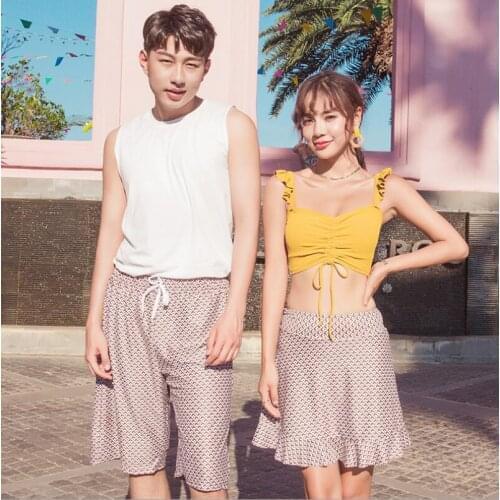 Summer Sexy Dress Bikinis Set New Womens Bikini Swimsuits Couple Swimwear Skirt Plus Size Women Bathing Suits Lovers Swimsuit