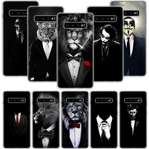 Man Suit Shirt Tie Case for Samsung Galaxy S20 Ultra Note 10 9 8 S10E S9 S8 J4 J6 J8 Plus + Pro Lite S7 Soft Phone Coque