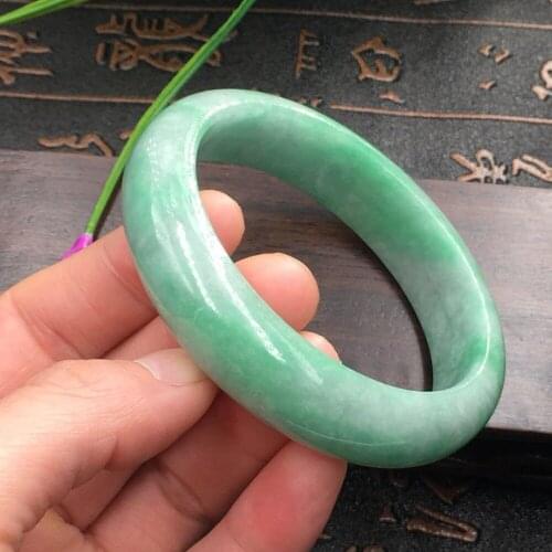 Natural Burmese jadeite bean green bracelet 2979