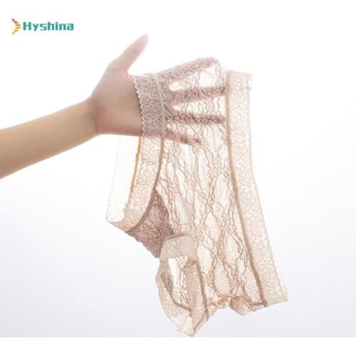 New Womens Lace Middle Waist Buttock Underwear Girl Cotton Antibacterial Crotch Sexy Comfortable Breathable Buttock Free