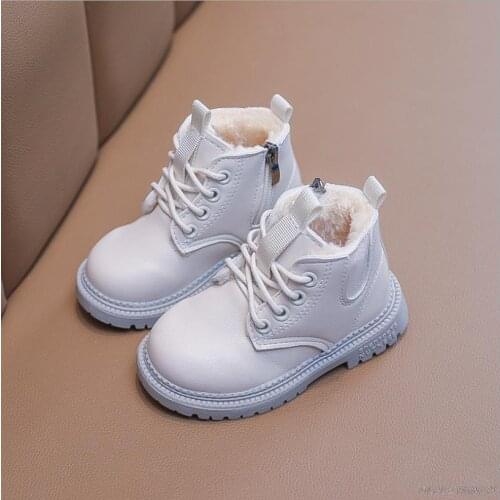 New Girls Fashion Leather Boots Kids Soft Bottom Martin Boots 2021 Autumn Children Non-slip Single Boots