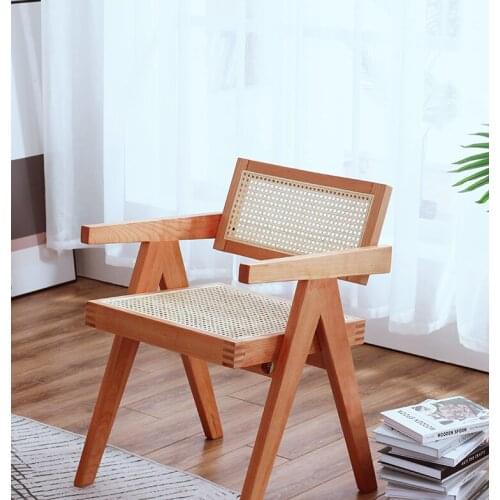 Japanese style solid wood dining chair the cane makes up creative design restoring ancient ways is cherry wood chair back