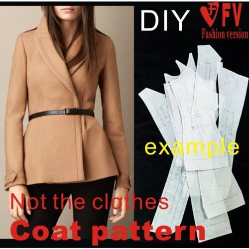 Clothing DIY Overcoat Sewing Pattern Coat Sewing Template Cutting drawing BFY-42