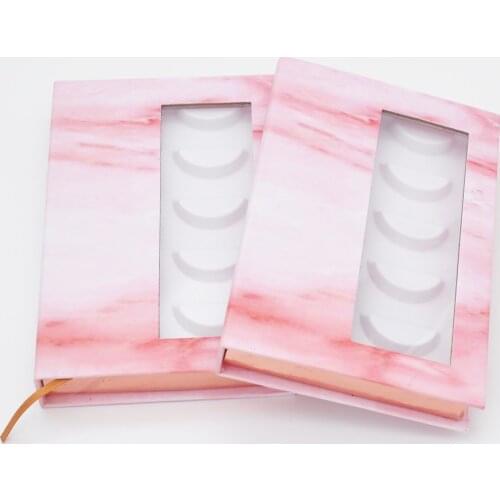 Wholesale 5pairs of false box lash book eyelash packaging custom your private logo fake 3d mink lashes strip packing case bulk