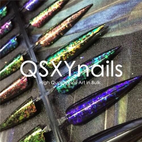 WHOLESALE 50g Chameleon Flakes Powder Aurora Mermaid Dust Nail Glitter for Gel Nail Polish Nail Art Decoration