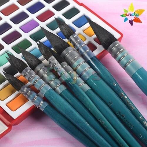 Original Artsecret 18SRQ Squirrel hair Classical Watercolor brush Round head Mop brush Smooth blue pen rod Good water absorption