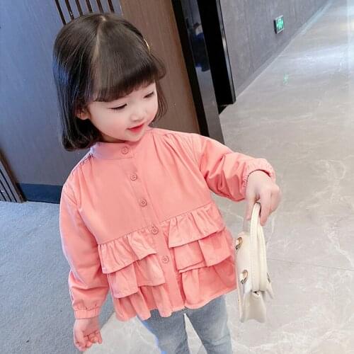 Toddler Girls Coat Outerwear Floral Pattern Girl Coat Solid Color Kids Coat Spring Autumn Clothes For Girls